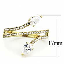 DA171 - Stainless Steel Ring IP Gold(Ion Plating) Women AAA Grade CZ Clear