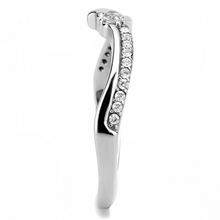 DA236 - Stainless Steel Ring High polished (no plating) Women AAA Grade CZ Clear