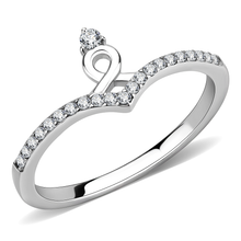 DA237 - Stainless Steel Ring High polished (no plating) Women AAA Grade CZ Clear