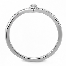 DA237 - Stainless Steel Ring High polished (no plating) Women AAA Grade CZ Clear