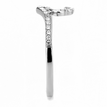 DA237 - Stainless Steel Ring High polished (no plating) Women AAA Grade CZ Clear