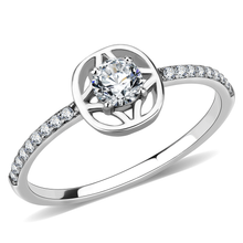 DA238 - Stainless Steel Ring High polished (no plating) Women AAA Grade CZ Clear