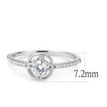 DA238 - Stainless Steel Ring High polished (no plating) Women AAA Grade CZ Clear