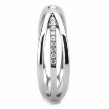 DA239 - Stainless Steel Ring High polished (no plating) Women AAA Grade CZ Clear