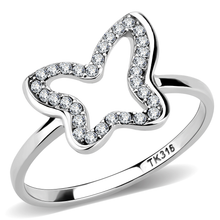 DA241 - Stainless Steel Ring High polished (no plating) Women AAA Grade CZ Clear
