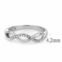 DA243 - Stainless Steel Ring High polished (no plating) Women AAA Grade CZ Clear