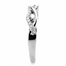 DA243 - Stainless Steel Ring High polished (no plating) Women AAA Grade CZ Clear