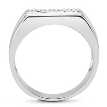 DA251 - Stainless Steel Ring High polished (no plating) Men AAA Grade CZ Clear