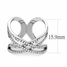 DA255 - Stainless Steel Ring High polished (no plating) Women AAA Grade CZ Clear