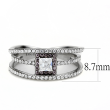 DA257 - Stainless Steel Ring High polished (no plating) Women AAA Grade CZ Clear