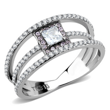 DA257 - Stainless Steel Ring High polished (no plating) Women AAA Grade CZ Clear