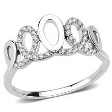 DA258 - Stainless Steel Ring High polished (no plating) Women AAA Grade CZ Clear