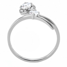 DA260 - Stainless Steel Ring High polished (no plating) Women AAA Grade CZ Clear