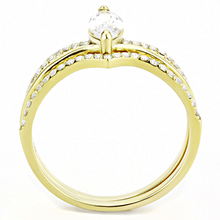 DA276 - Stainless Steel Ring IP Gold(Ion Plating) Women AAA Grade CZ Clear