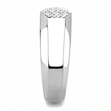 DA281 - Stainless Steel Ring High polished (no plating) Men AAA Grade CZ Clear