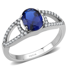 DA306 - Stainless Steel Ring No Plating Women Synthetic London Blue