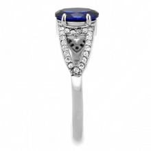DA306 - Stainless Steel Ring No Plating Women Synthetic London Blue