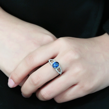 DA306 - Stainless Steel Ring No Plating Women Synthetic London Blue