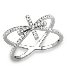 DA353 - Stainless Steel Ring High polished (no plating) Women AAA Grade CZ Clear