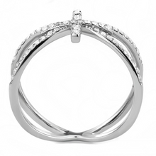 DA353 - Stainless Steel Ring High polished (no plating) Women AAA Grade CZ Clear