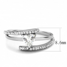 DA355 - Stainless Steel Ring High polished (no plating) Women AAA Grade CZ Clear