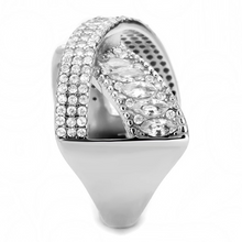 DA361 - Stainless Steel Ring High polished (no plating) Women AAA Grade CZ Clear