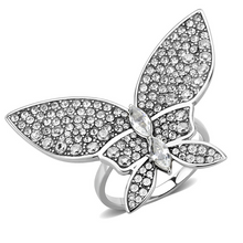 DA365 - Stainless Steel Ring High polished (no plating) Women AAA Grade CZ Clear