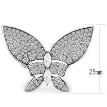 DA365 - Stainless Steel Ring High polished (no plating) Women AAA Grade CZ Clear