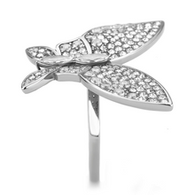 DA365 - Stainless Steel Ring High polished (no plating) Women AAA Grade CZ Clear