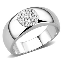 DA367 - Stainless Steel Ring High polished (no plating) Men AAA Grade CZ Clear
