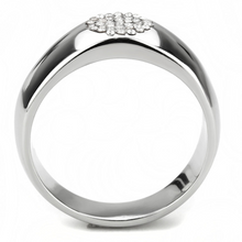 DA367 - Stainless Steel Ring High polished (no plating) Men AAA Grade CZ Clear