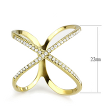 DA387 - Stainless Steel Ring IP Gold(Ion Plating) Women AAA Grade CZ Clear