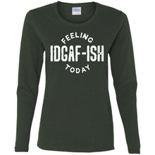 IDGAF Ladies' Cotton LS T-Shirt