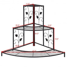 3 Tier Floral Corner Metal Plant Pot Rack