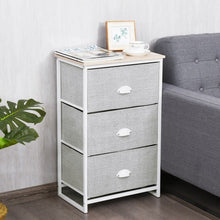 Nightstand Side Table Storage Tower Dresser Chest with 3 Drawers-Black