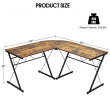 59 Inches L-Shaped Corner Desk Computer Table for Home Office Study Workstation-Black