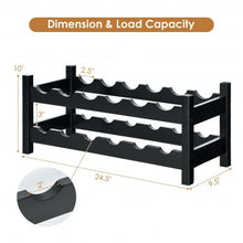 2-Tier 12 Bottles Bamboo Storage Shelf  Wine Rack-Natural