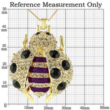 LO1196 - Brass Pendant Gold Women Top Grade Crystal Jet