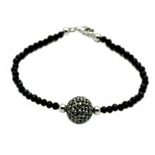 LO2048 - Brass Bracelet Rhodium + Ruthenium Women Top Grade Crystal Jet