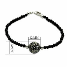 LO2048 - Brass Bracelet Rhodium + Ruthenium Women Top Grade Crystal Jet