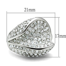 LO2105 - Brass Ring Rhodium Women Top Grade Crystal Clear