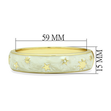 LO2146 - White Metal Bangle Flash Gold Women Top Grade Crystal Clear