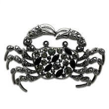 LO2392 - White Metal Brooches Imitation Rhodium Women Top Grade Crystal Jet