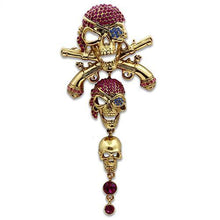 LO2416 - White Metal Brooches Gold Women Top Grade Crystal Multi Color