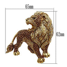 LO2420 - White Metal Brooches Gold Women Top Grade Crystal Multi Color