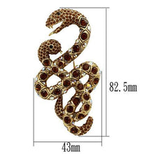 LO2423 - White Metal Brooches Gold Women Top Grade Crystal Multi Color