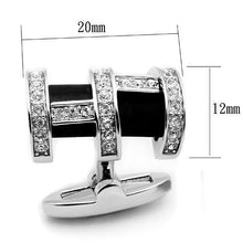 LO2629 - Brass Cufflink Rhodium Women Top Grade Crystal Clear