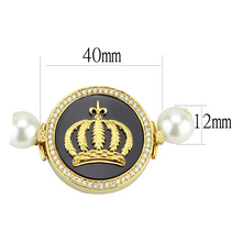 LO2648 - Brass Bracelet Gold Women Semi-Precious Jet