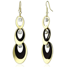 LO2652 - Iron Earrings Gold+Ruthenium Women Top Grade Crystal Clear