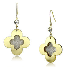 LO2668 - Iron Earrings Matte Gold & Gold Women Top Grade Crystal Clear